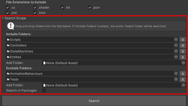 Search Scope UI